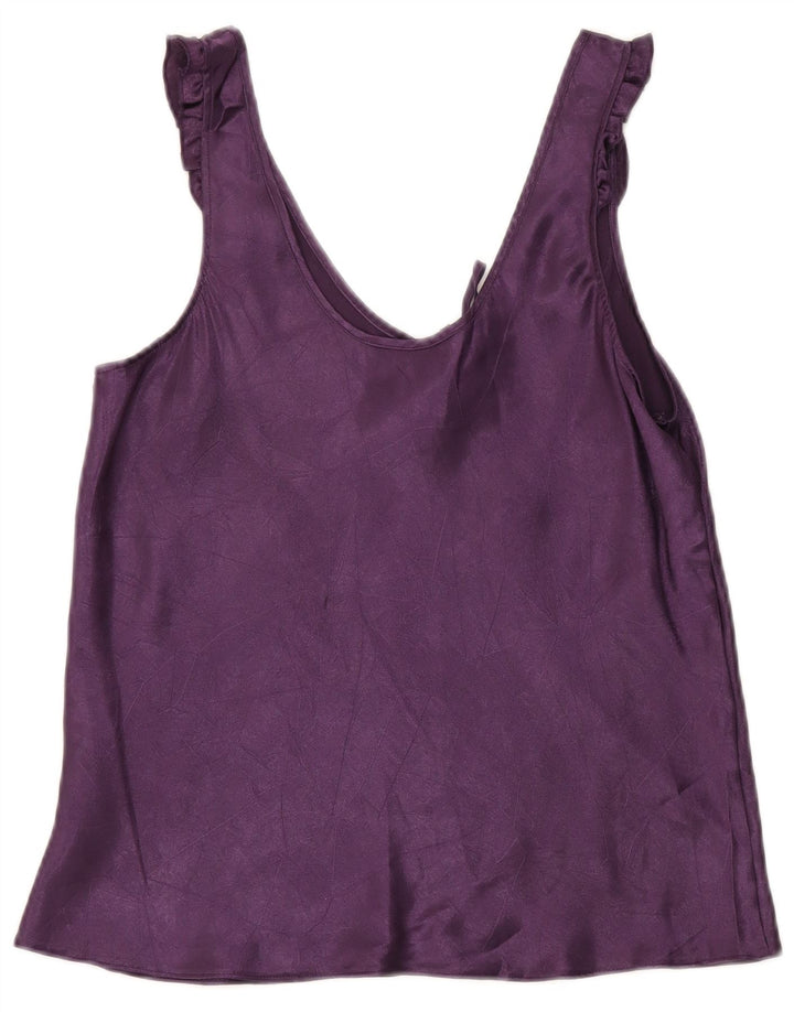 Marks & Spencer Dame Cami Top UK 14 Medium Lilla Polyester