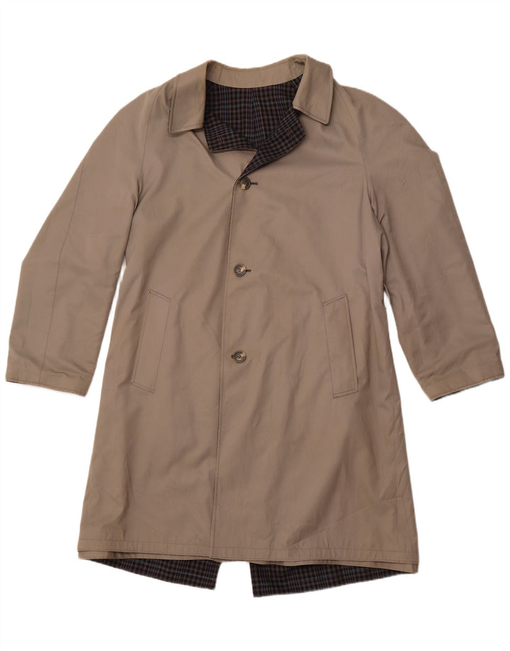 DIOLEN Vendbar Trench Coat til mænd UK 40 Large Grey Check Polyester