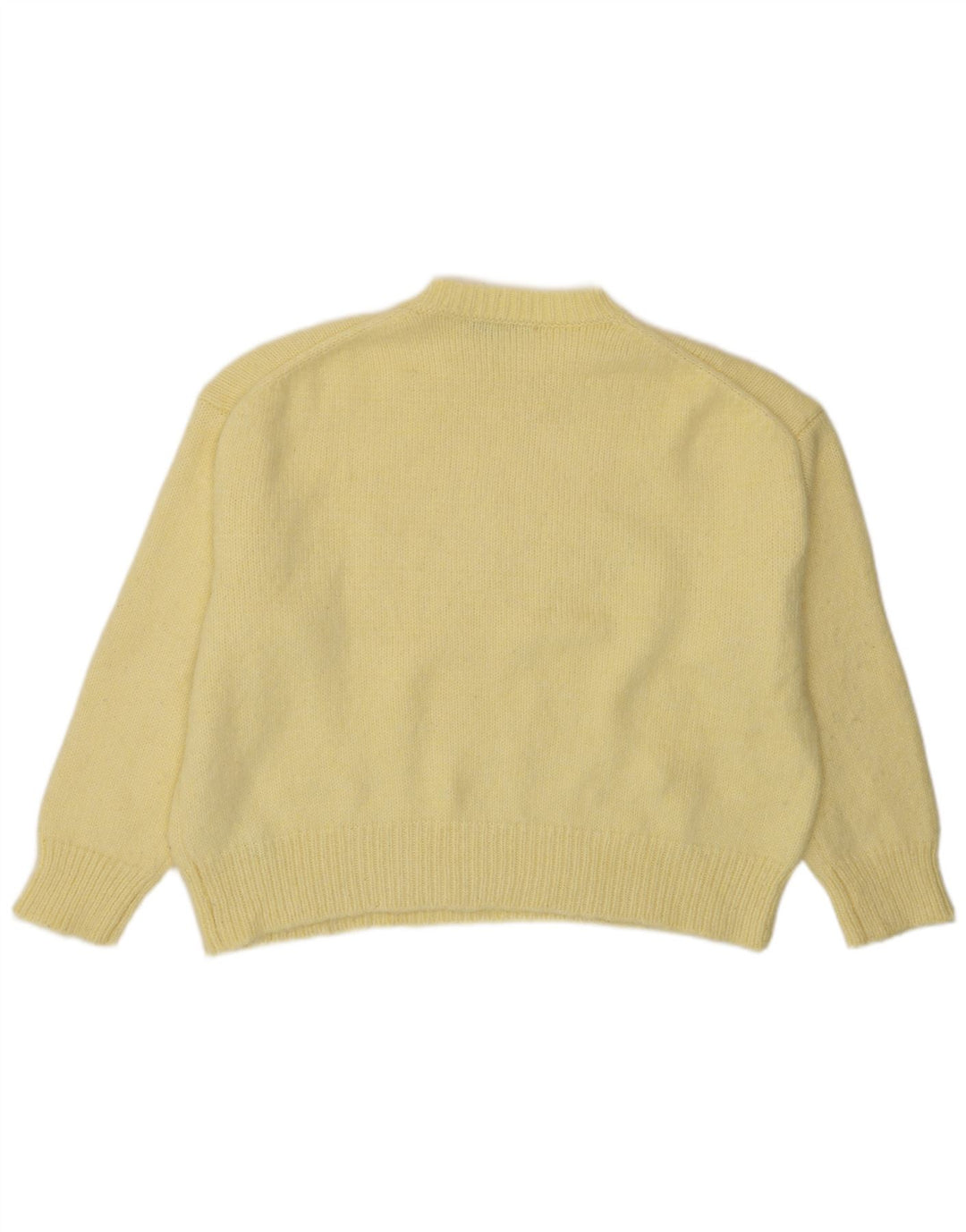 Zara Womens Crop Oversized Crew Neck sweater UK 14 Medium Yellow