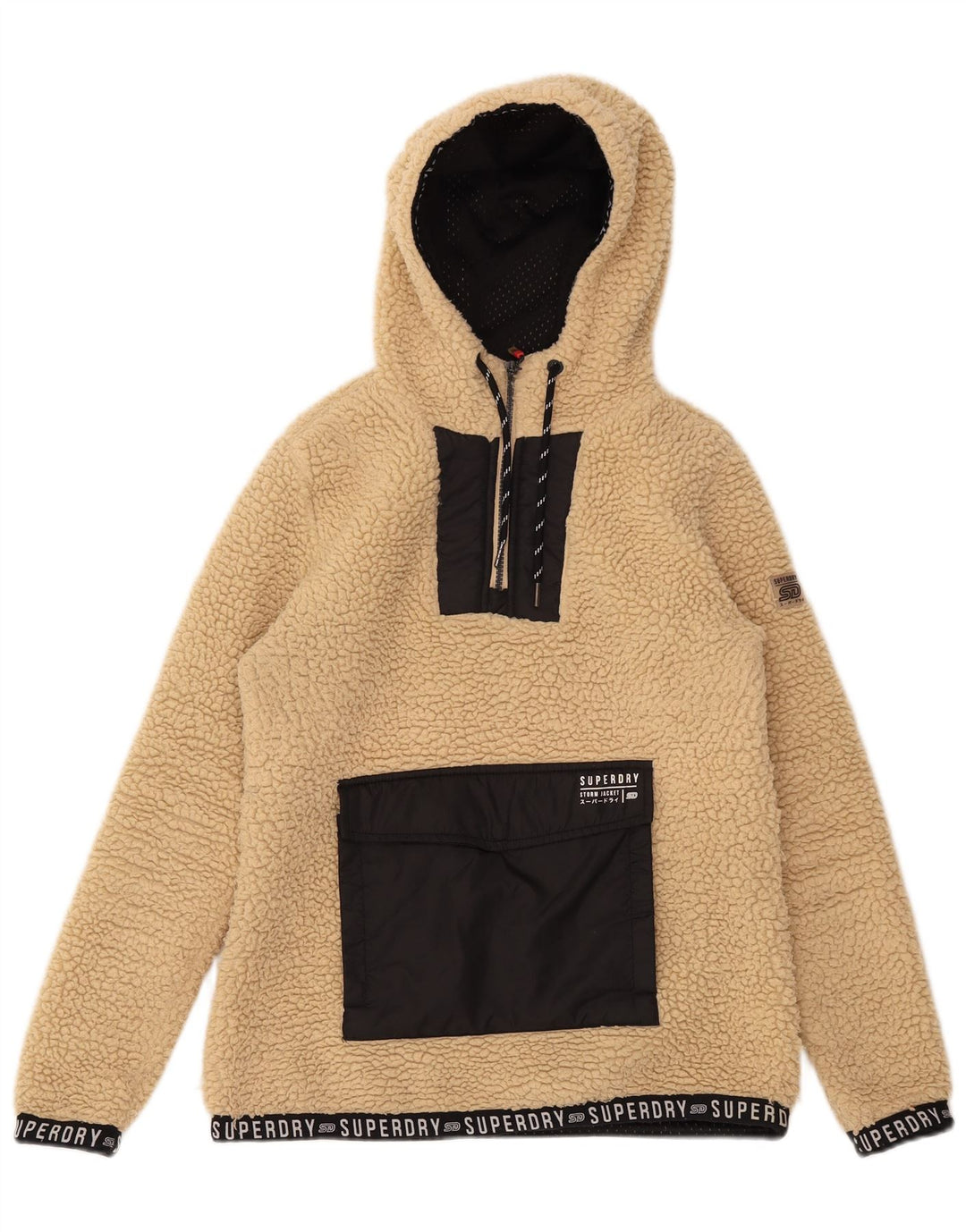 Superdry Womens Oversized grafisk fleecetrøje UK 8 Small Beige