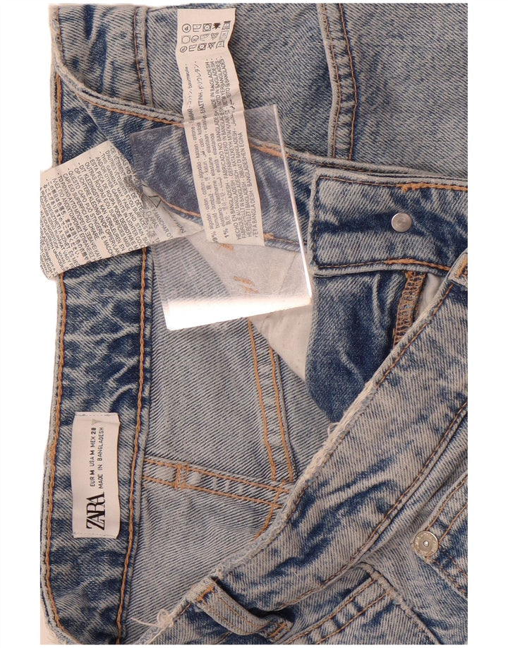 Zara Dame Denim Nederdel Medium W28 Blå Bomuld