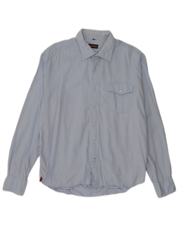 NAPAPIJRI Mens Shirt 2XL Blue Cotton