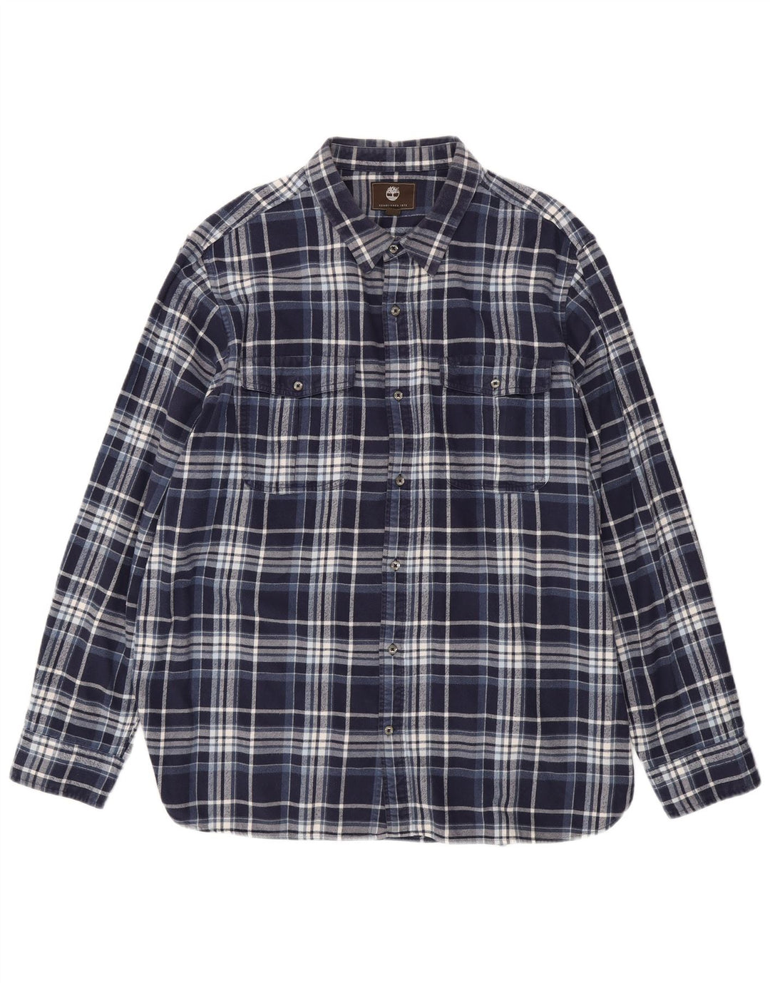 TIMBERLAND Herre Regular Fit flannelskjorte 3XL marineblå ternet bomuld