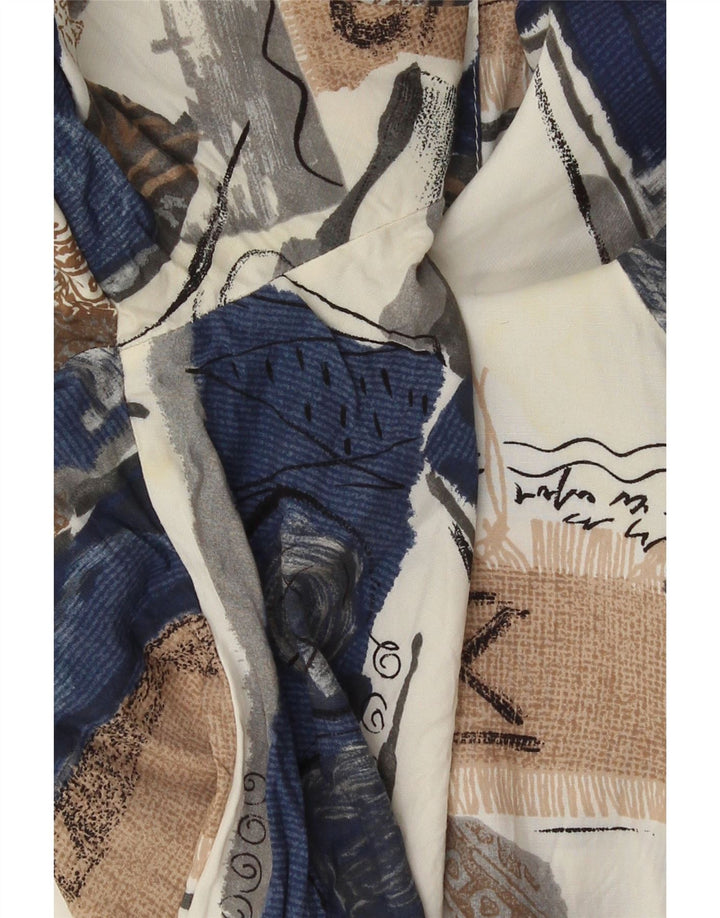 Vintage dameskjorte EU 44 XL flerfarvet patchwork viskose