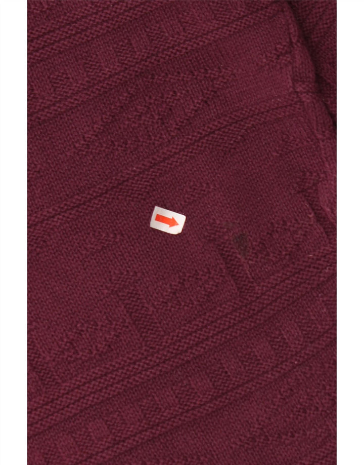 VINTAGE Herre Crew Neck trøje Sweater Large Burgundy