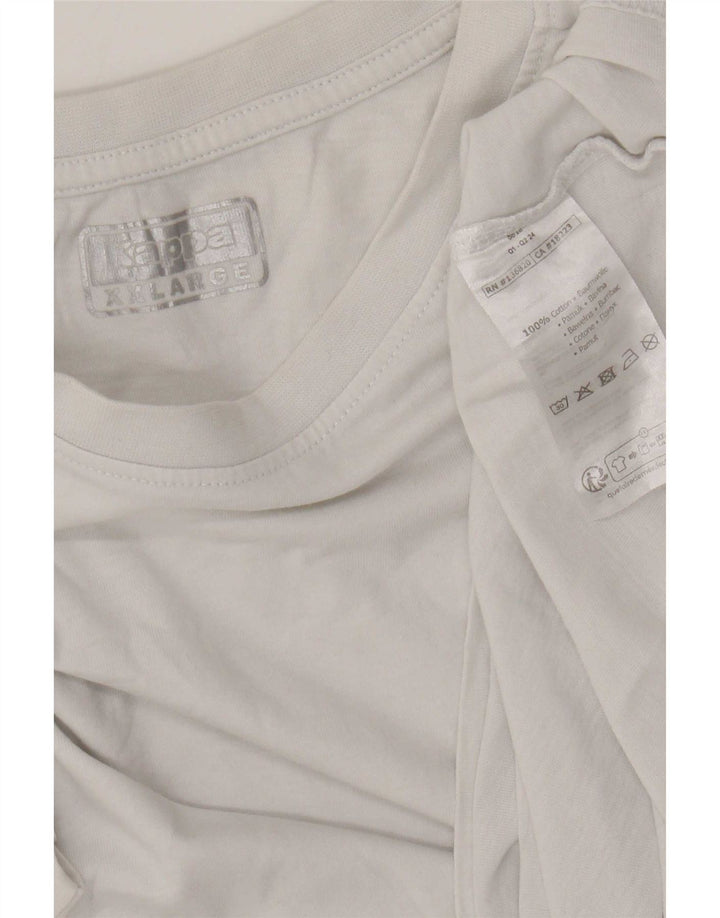 Kappa Herre T-Shirt Top 2XL Hvid Bomuld