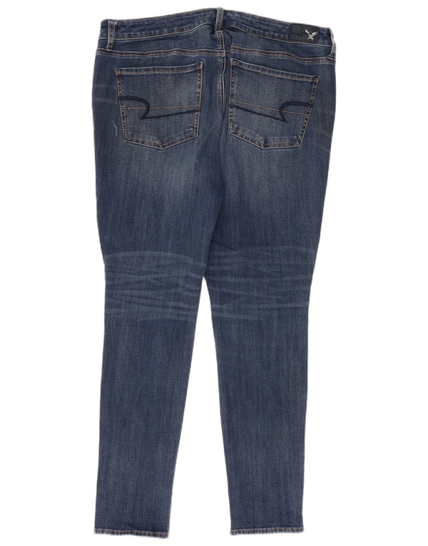 American Eagle Dame Jegging Jeans UK 18 XL W38 L28 Blå Bomuld