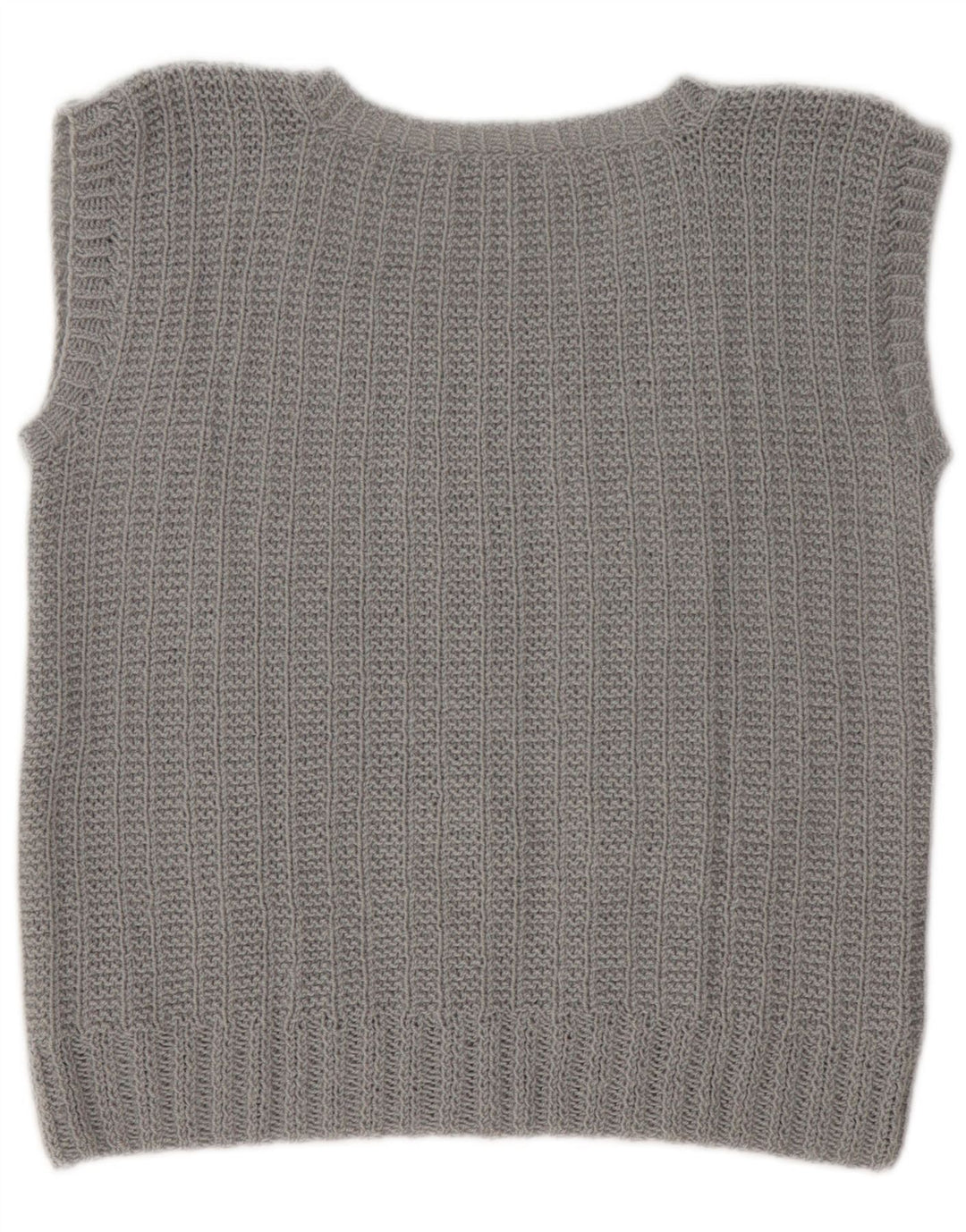 Vintage Dame Vest Tank Top UK 14 Medium Grey