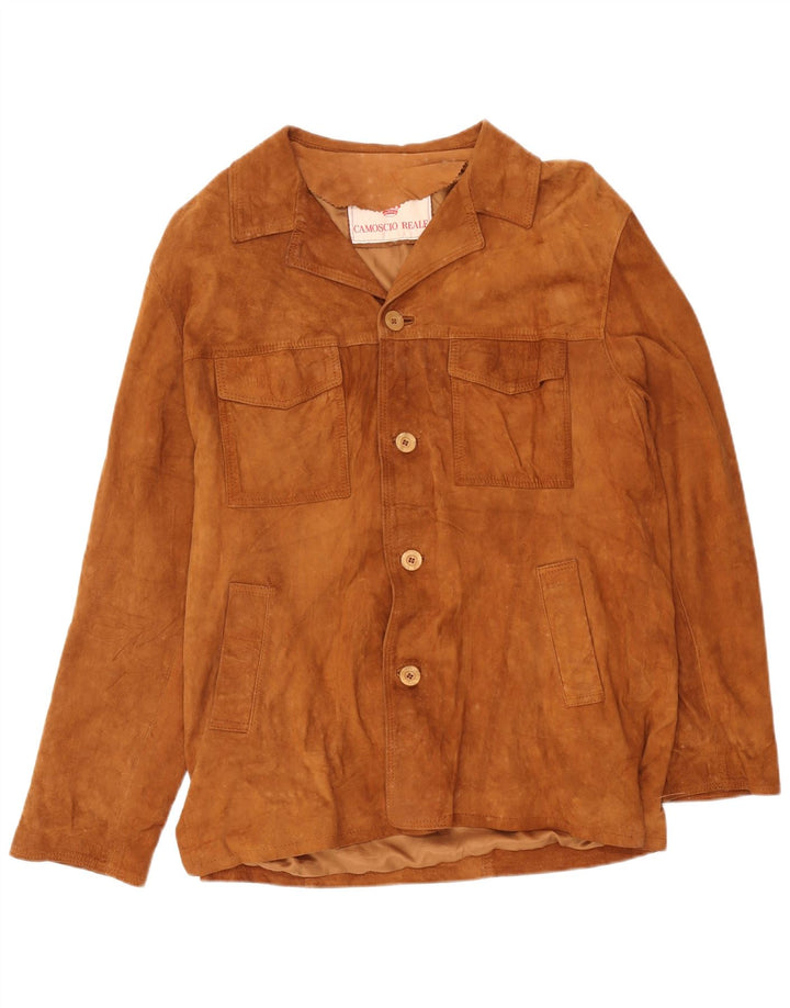 Vintage Herre UK 38 Medium Beige Læder