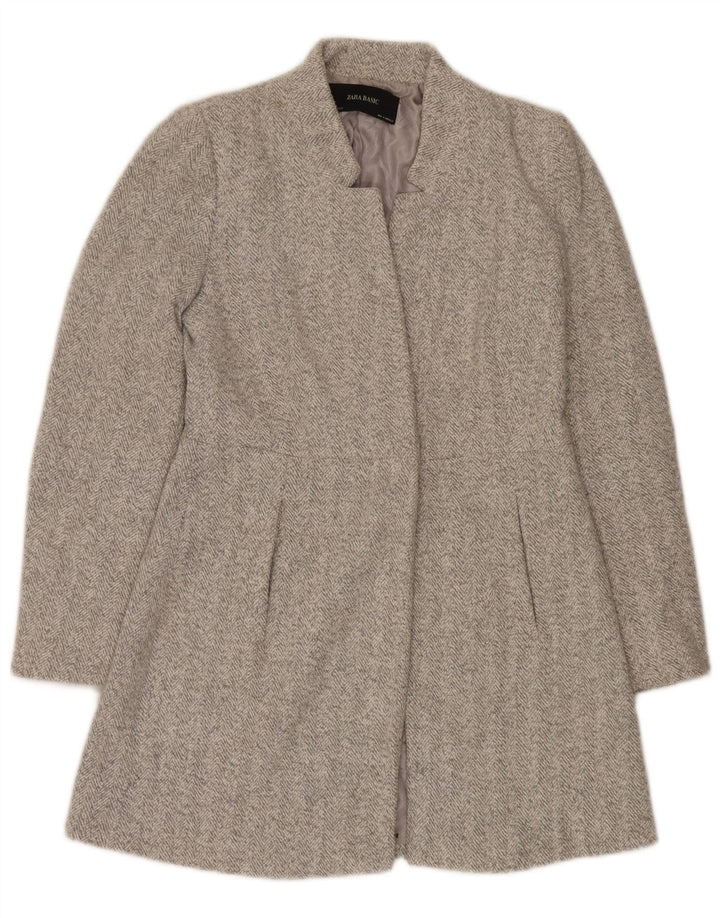 Zara Dameoverfrakke UK 12 Medium Beige Sildebenspolyester