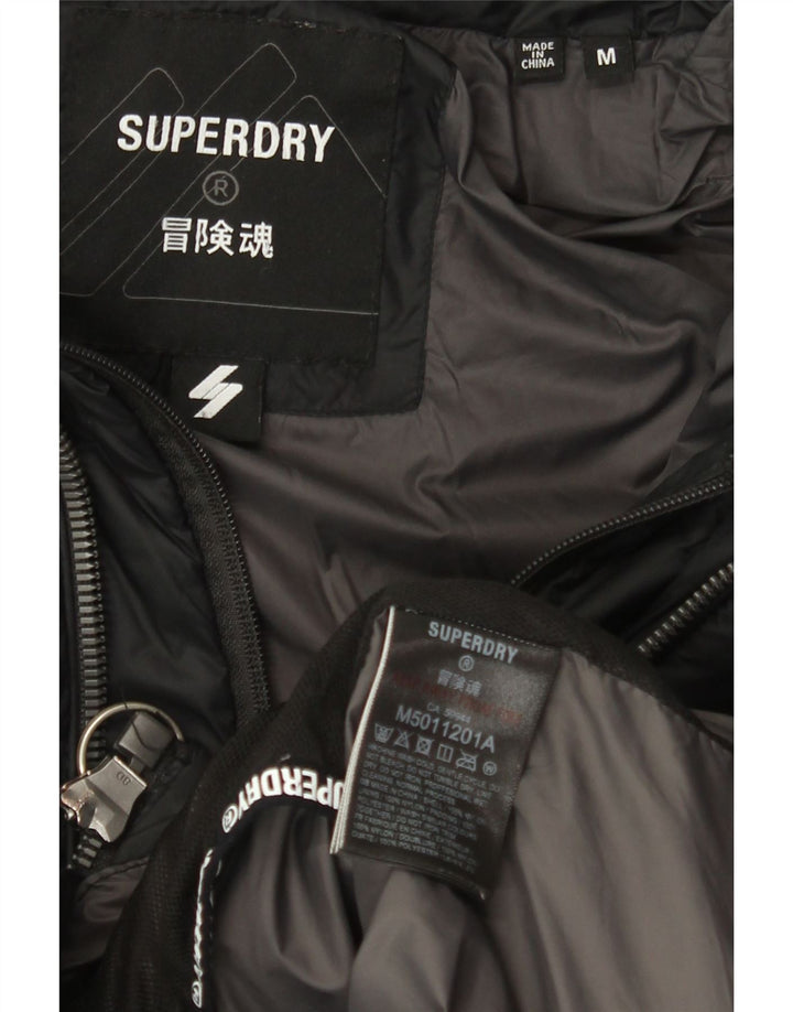 Superdry Polstret hættejakke til mænd UK 38 Medium Sort Nylon