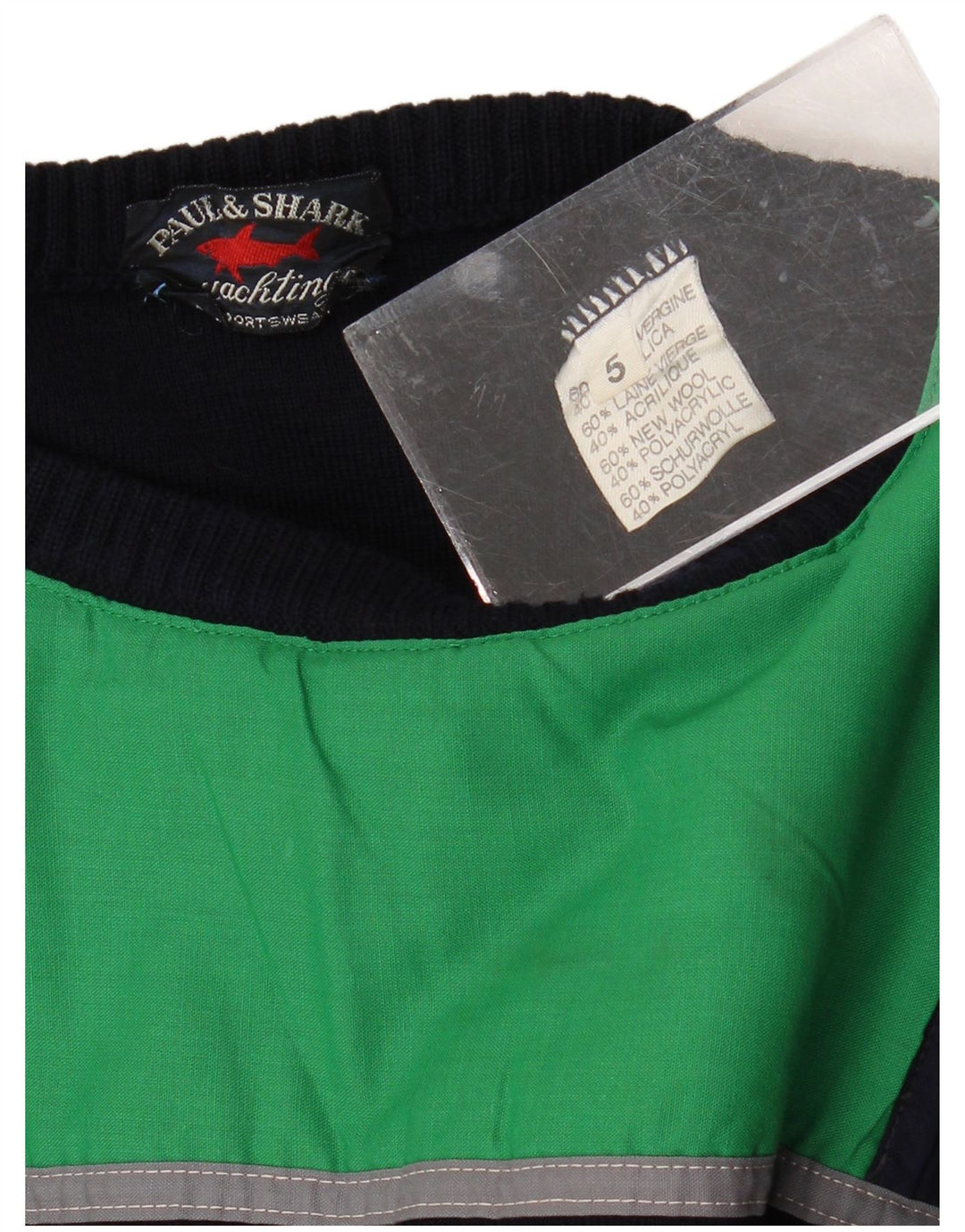 Paul & Shark Herre Zip Neck Jumper Sweater Medium Navy Blue Virgin Wool