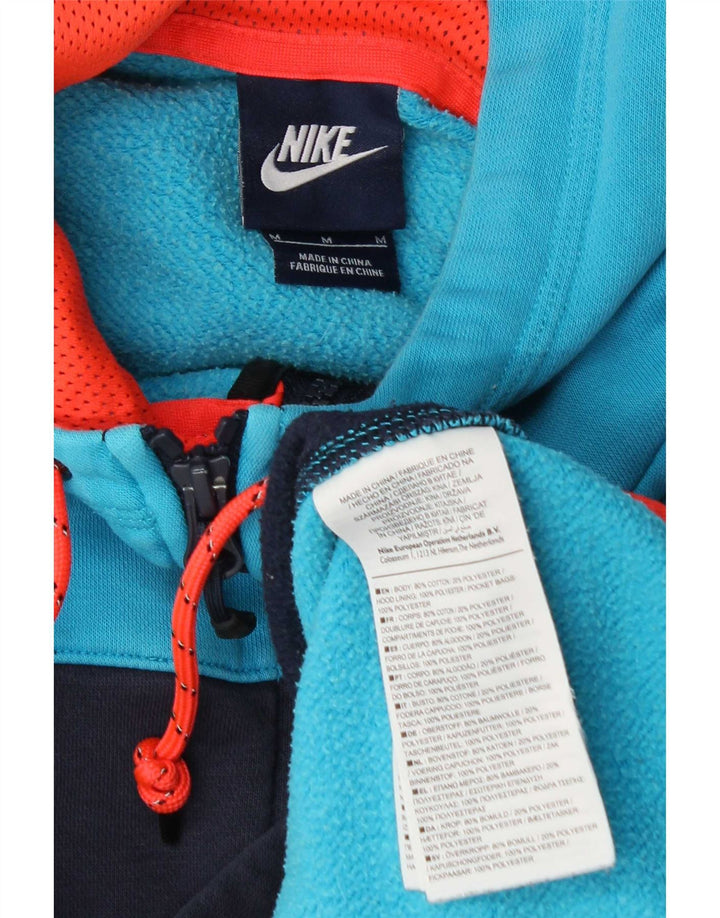 Nike hættetrøje med lynlås til mænd mellemblå Colourblock Bomuld