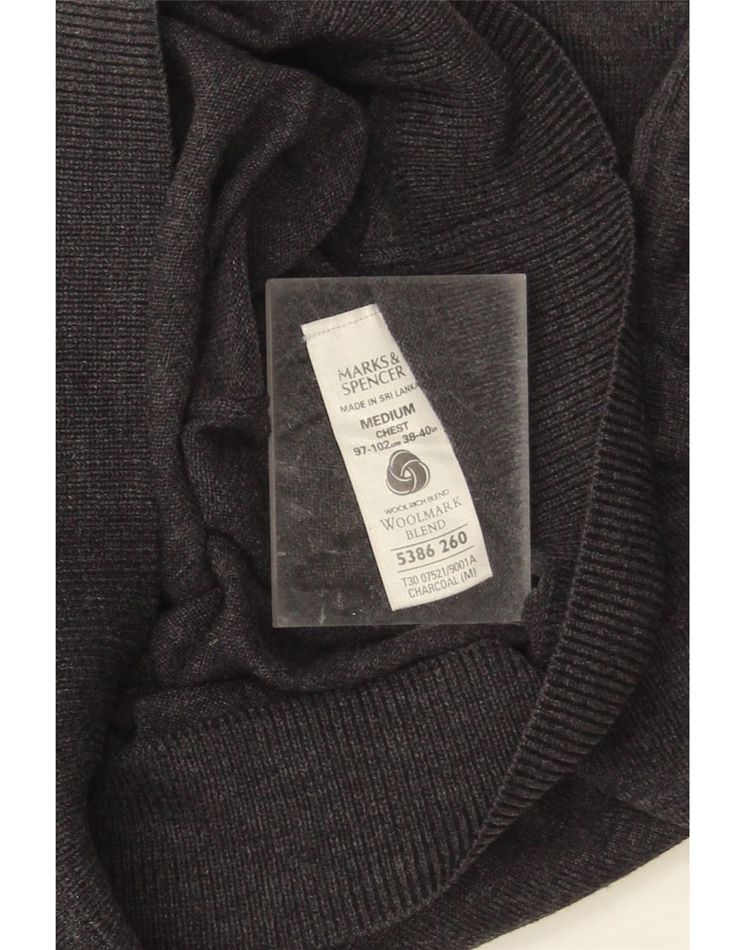 Marks & Spencer Herre V-hals sweater Medium Grå Akryl