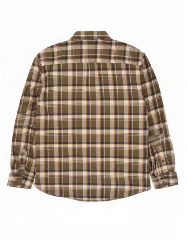 Marks & Spencer herre flannelskjorte 2XL grøn ternet bomuld