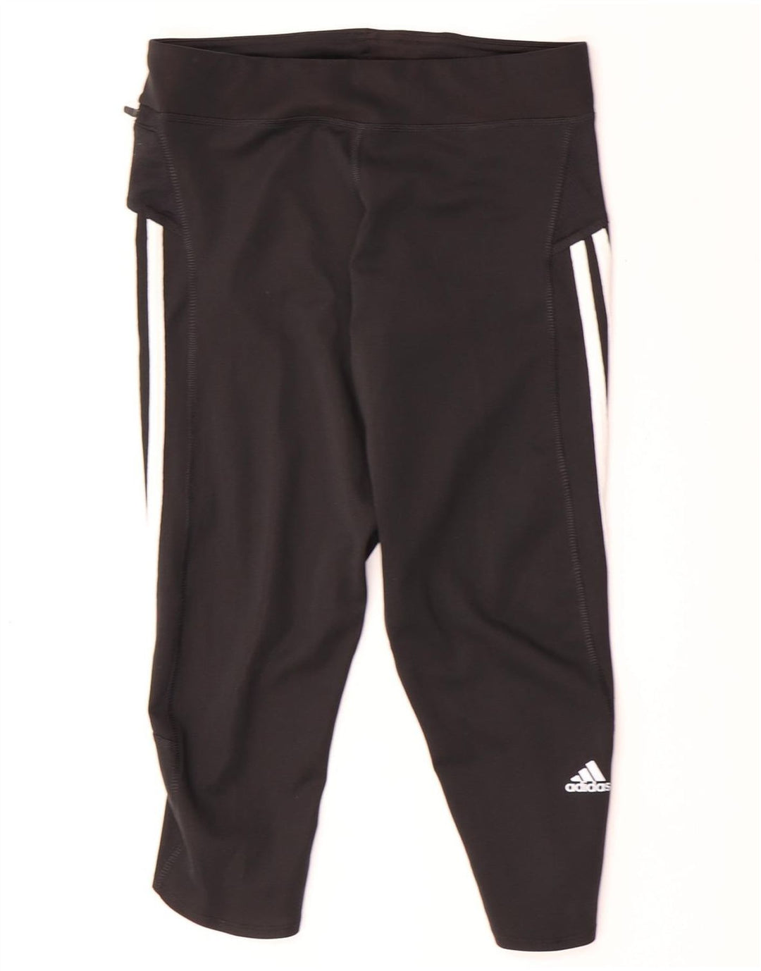 ADIDAS Dame Climalite Capri Leggings UK 12 Medium Sort Polyester