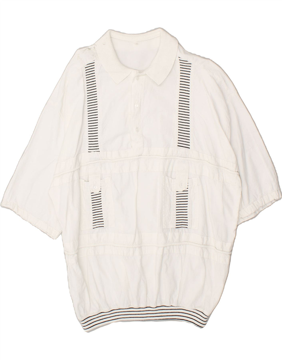 VINTAGE Mens Short Sleeve Pullover Shirt 2XL White Vintage Vintage and Second-Hand Vintage from Messina Hembry 