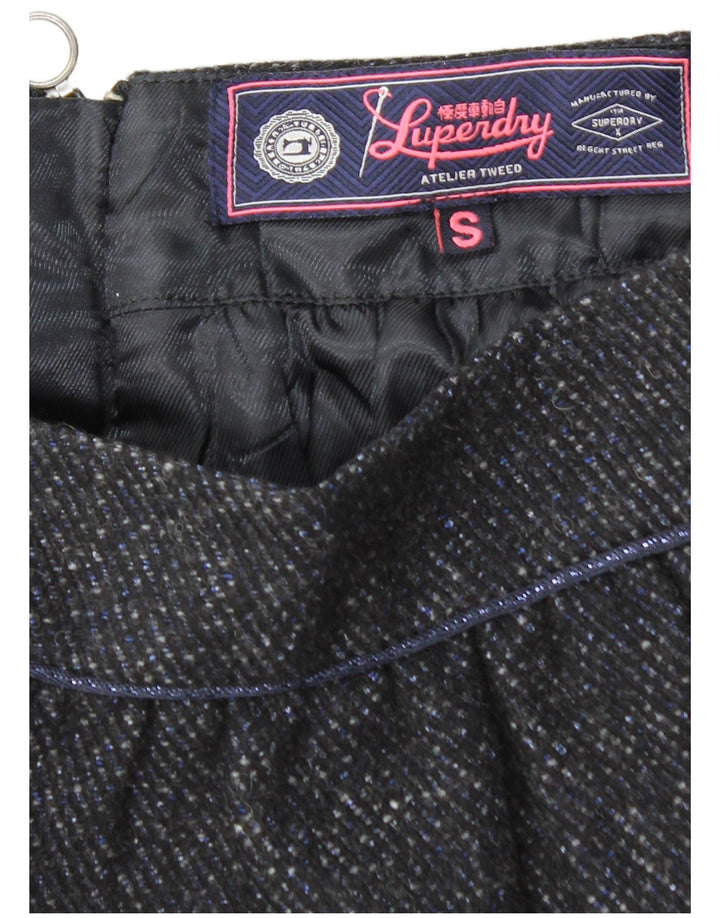 SUPERDRY Mini-nederdel til kvinder Small W27 Grå Flecked Polyester