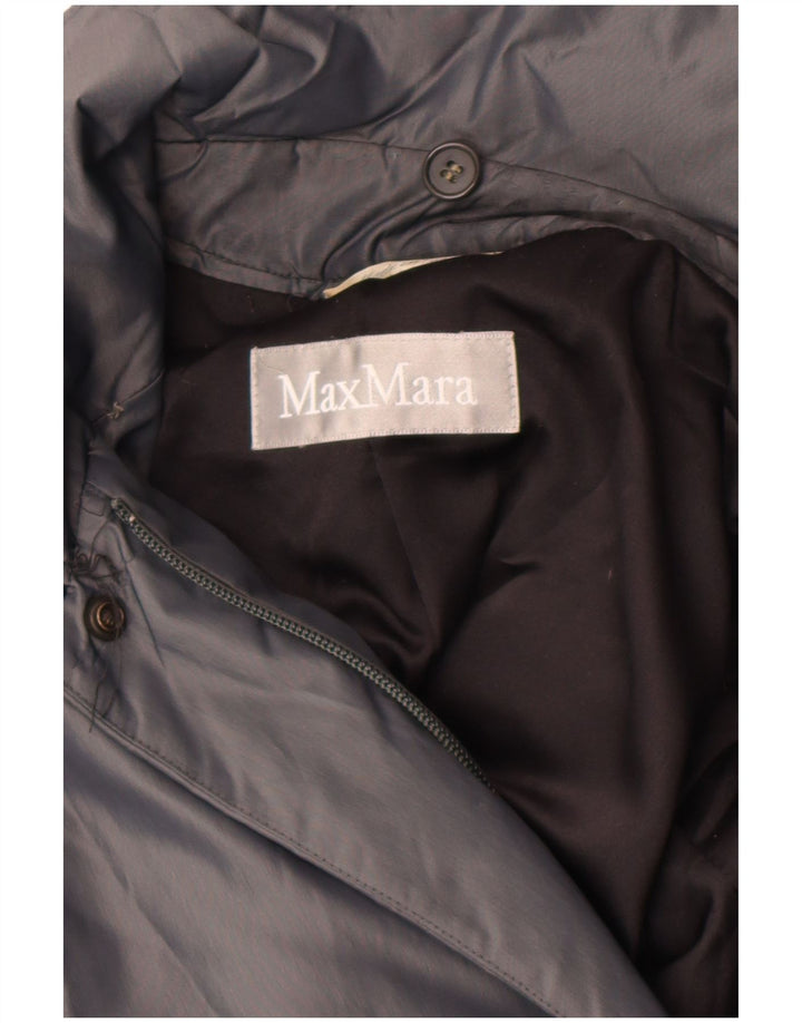 Max Mara Dame Windbreaker Jacket UK 14 Large Grå Nylon
