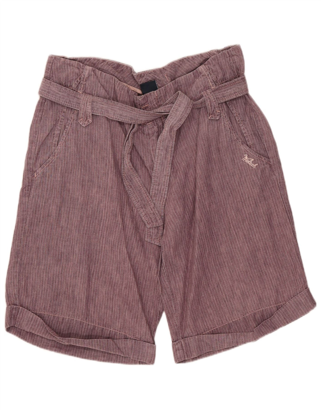 WOOLRICH chinoshorts til kvinder W31 Medium lilla nålestribet linned