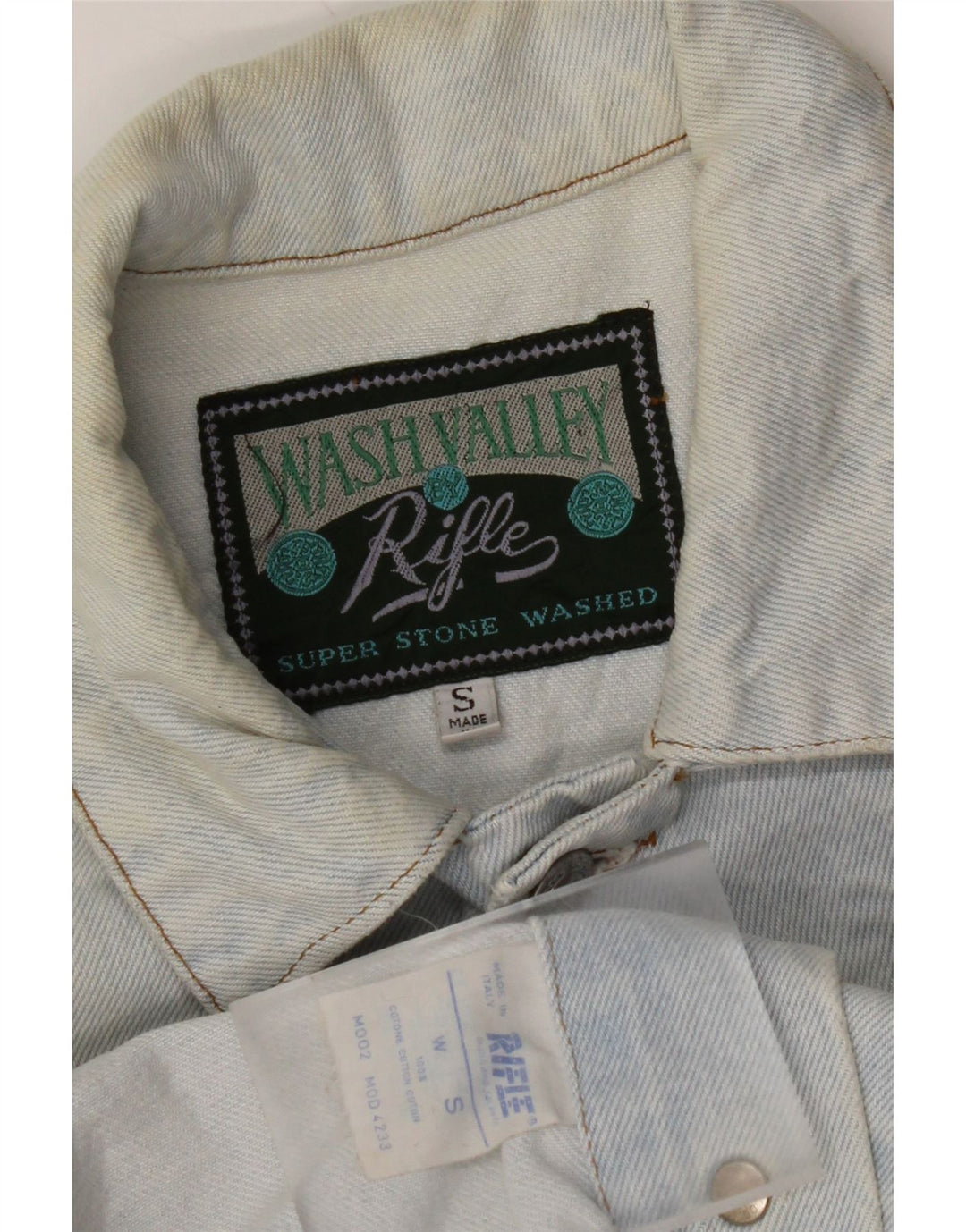 RIFLE Womens Crop Oversized denimjakke UK 10 Small Blue Cotton