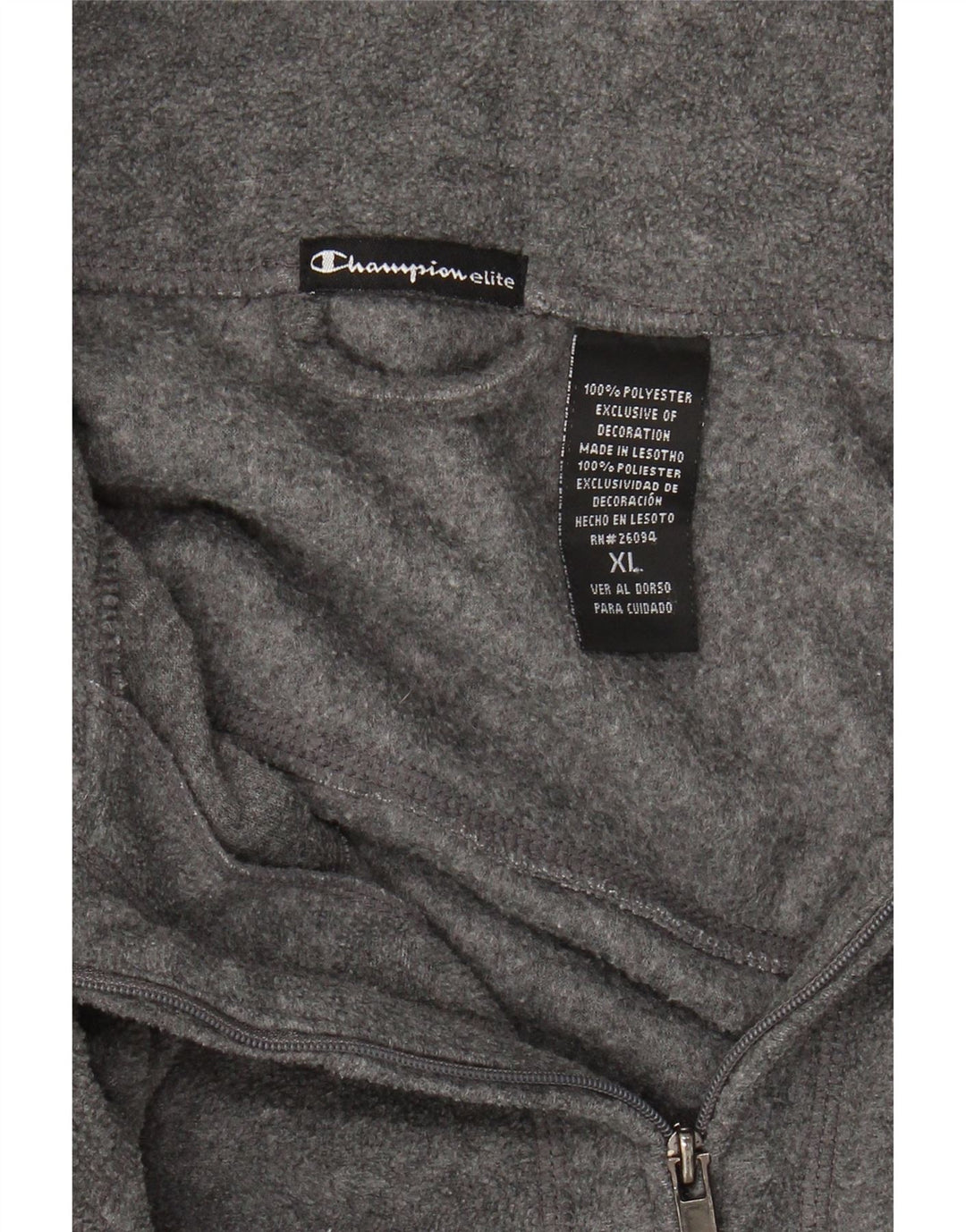 CHAMPION Womens Fleece Jacket UK 18 XL Grey Polyester Vintage Champion and Second-Hand Champion from Messina Hembry 
