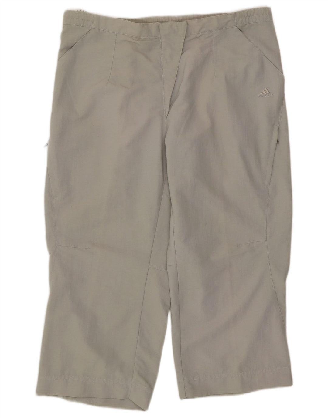 ADIDAS Dame Capri Træningsdragt Bukser UK 14 Medium Green Polyamid Sports