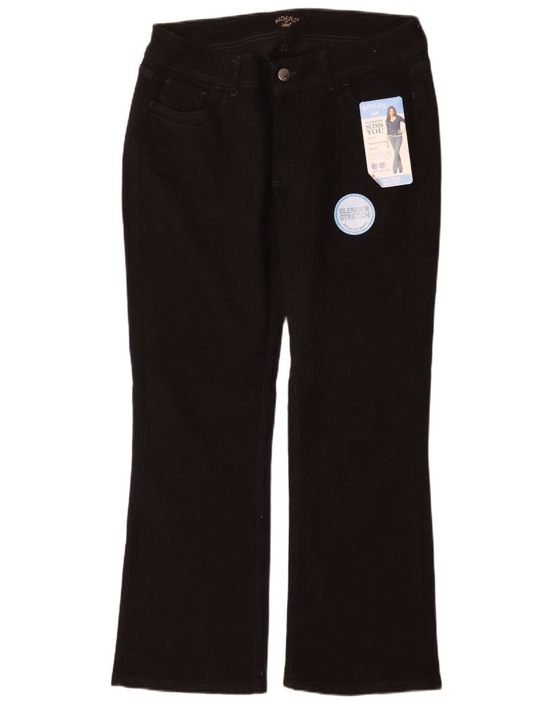 Lee Dame Slender Bootcut Jeans US 16 2XL W34 L30 Sort Bomuld