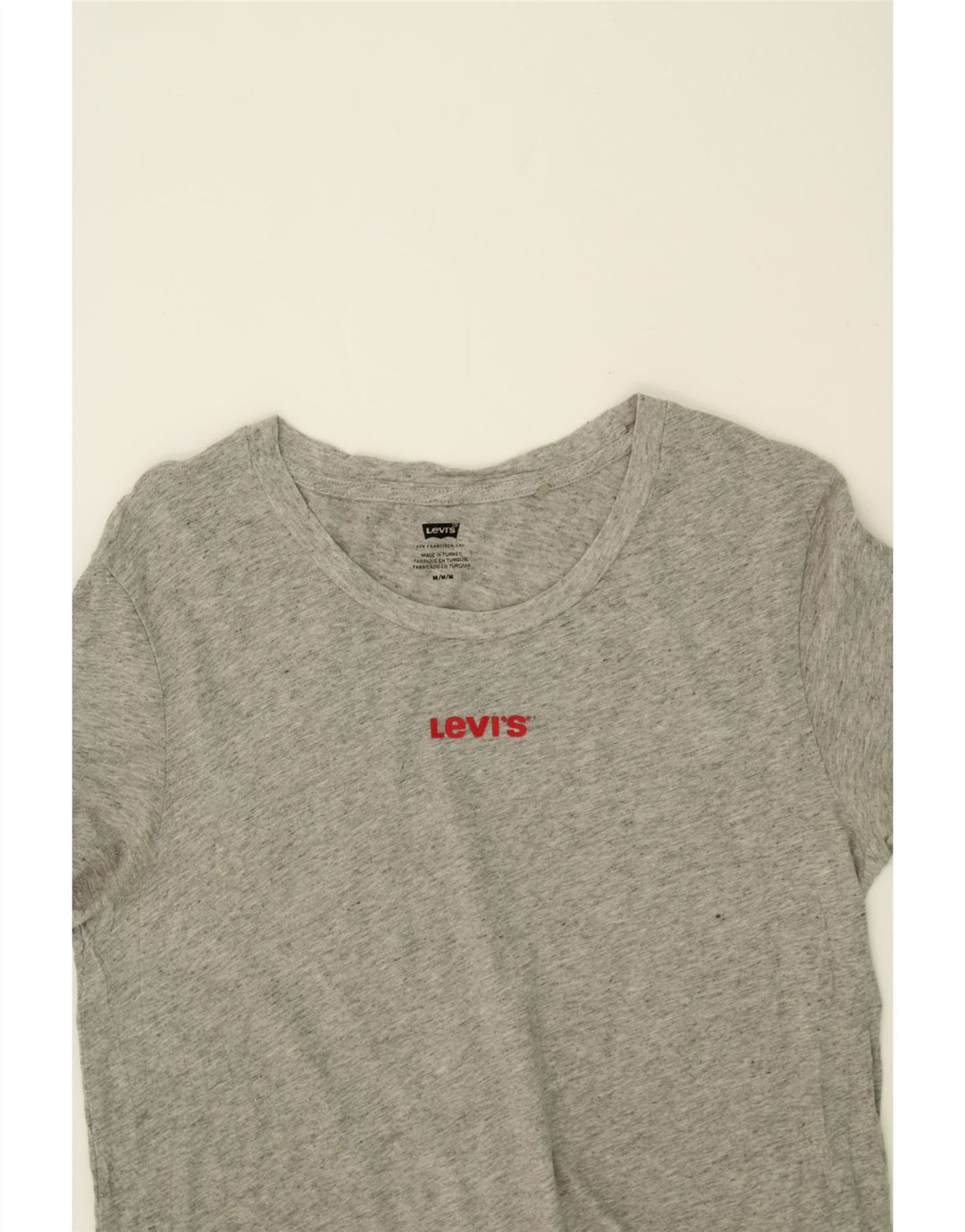 LEVI'S Womens T-Shirt Top UK 12 Medium Grey Vintage Levi's and Second-Hand Levi's from Messina Hembry 