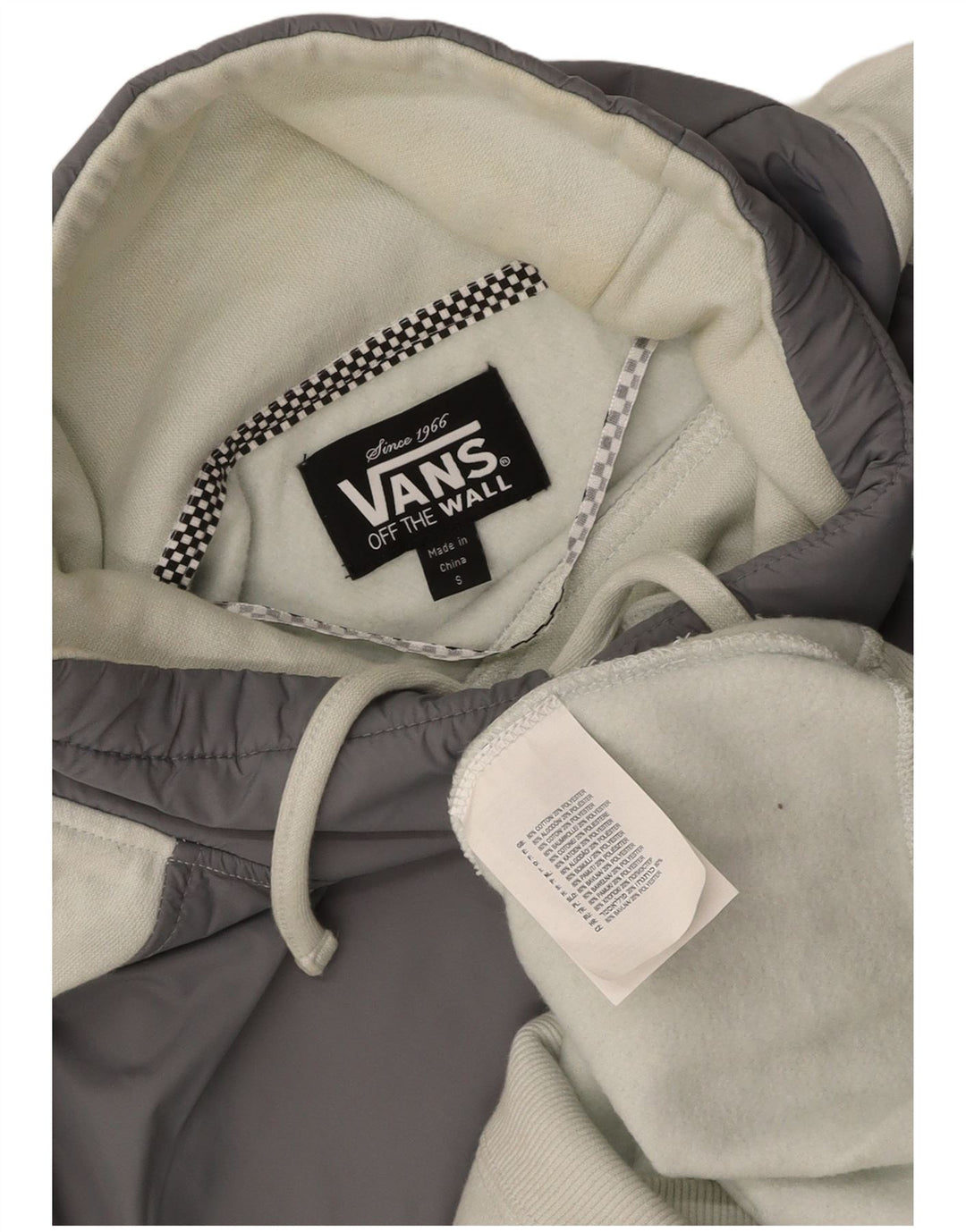 VANS Dame Sweatshirt Jumper UK 10 Small White Colourblock Bomuld