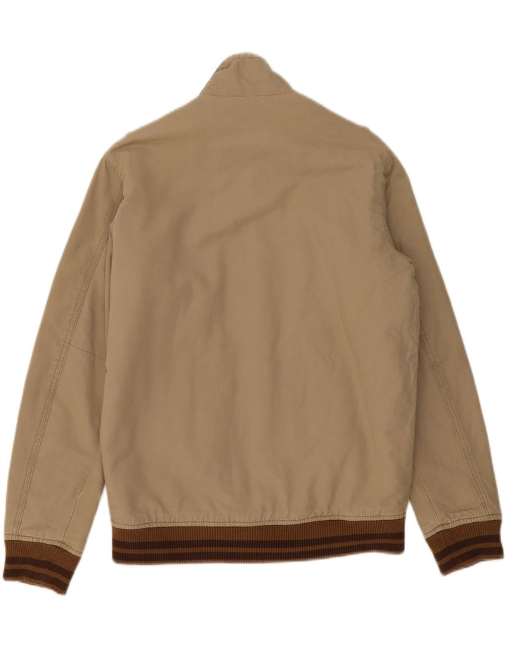 DC Mens Military Bomber Jacket UK 36 Small Beige Cotton