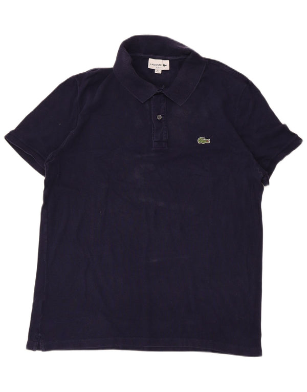 LACOSTE Herre Slim Fit Polo Shirt Størrelse 6 XL Marineblå Bomuld