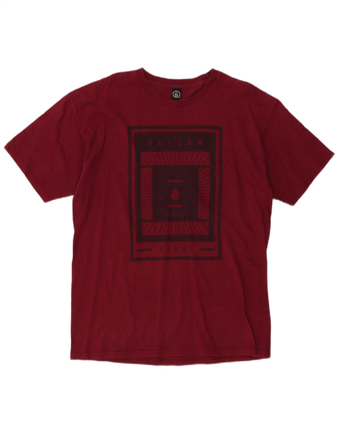 Volcom Herre Grafisk T-Shirt Top Stor Burgundy