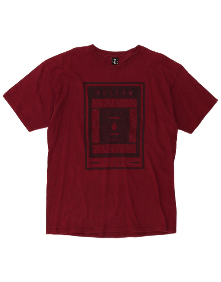 Volcom Herre Grafisk T-Shirt Top Stor Burgundy