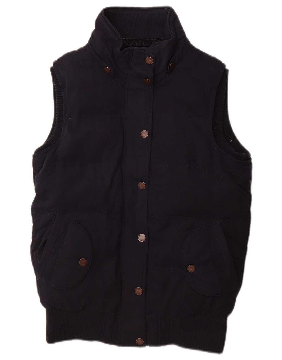 FAT FACE Womens Padded Gilet UK 8 Small  Navy Blue Polyester