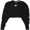 Nike Womens Oversized Crop Graphic Sweatshirt Jumper UK 10 Small Black