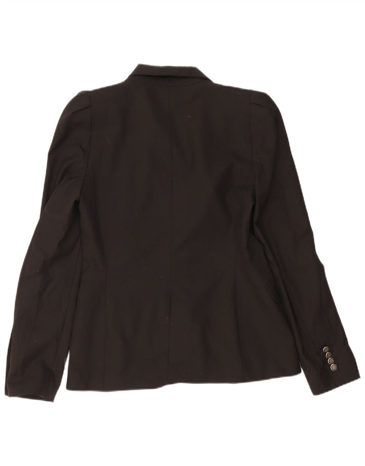ZARA Womens 1 Button Blazer Jacket UK 12 Medium Black