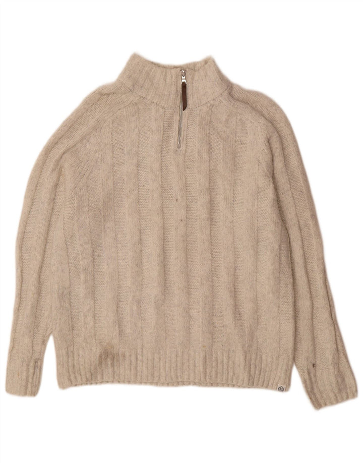 Marks & Spencer Herre sweater med lynlåshals Medium Off White Akryl
