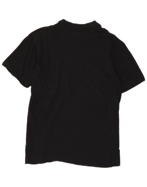 KAPPA Grafisk T-shirt top til kvinder UK 14 Stor sort bomuld