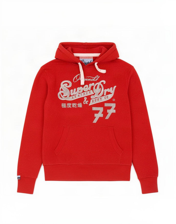 Superdry Grafisk hættetrøje til mænd Medium rød bomuld