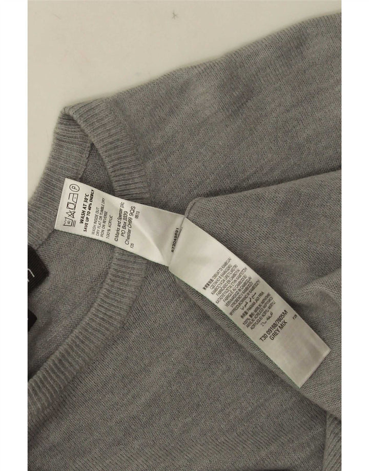 Marks & Spencer Herre sweater med rund hals, stor grå akryl