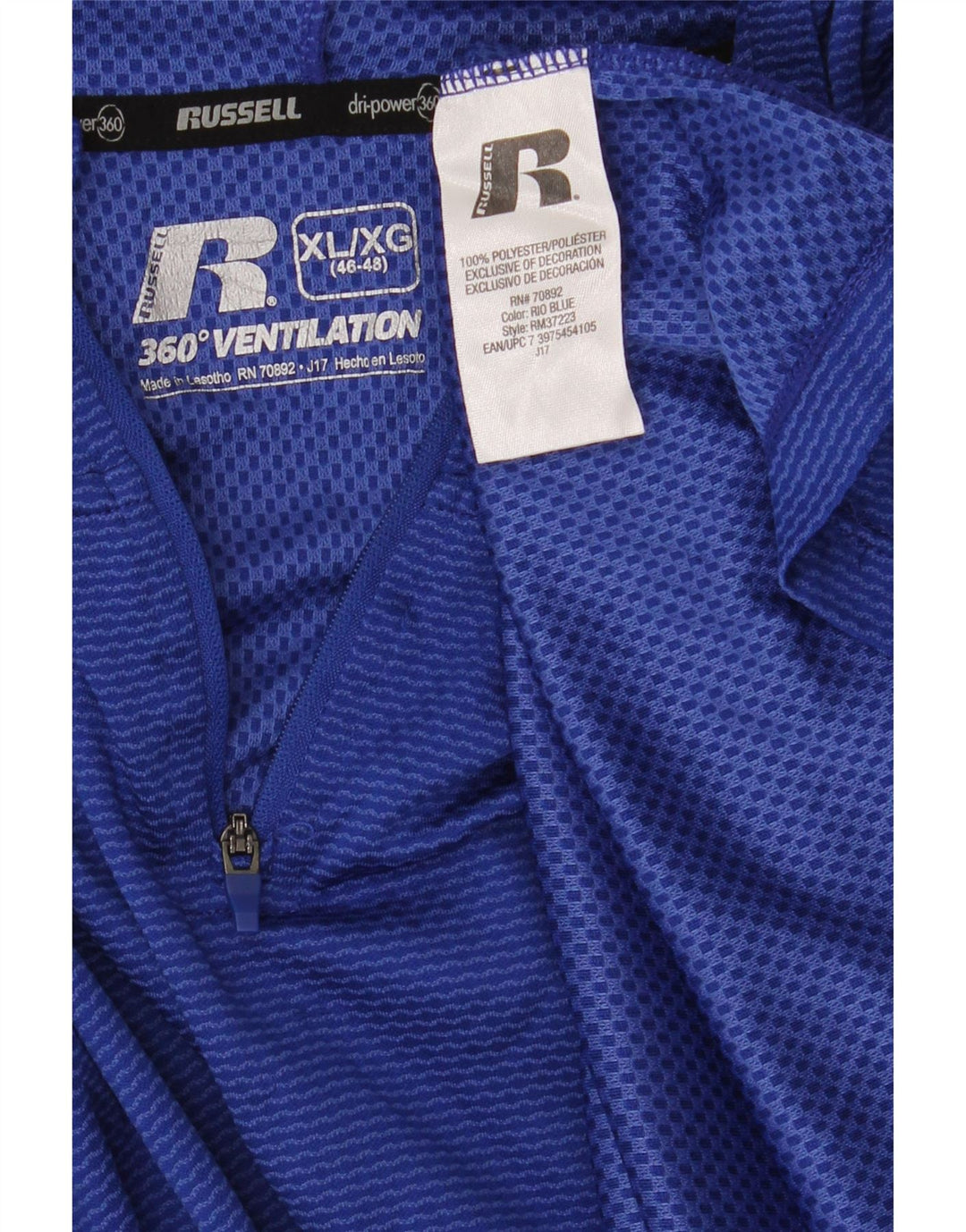 Russell Athletic Herre Hættetrøje Træningsdragt Top XL Blå Polyester