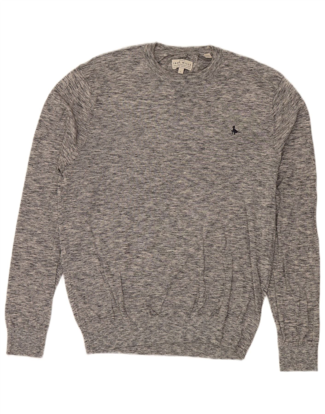 Jack Wills Herre Crew Neck Jumper Sweater Stor grå Flecked Bomuld