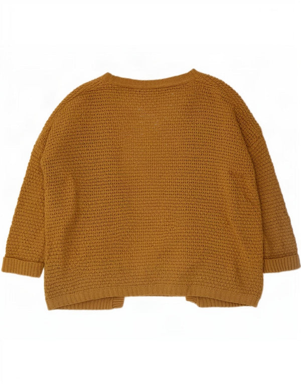Topshop Dame Oversized 3/4 ærmet åben cardigan sweater UK 6 XS Brun