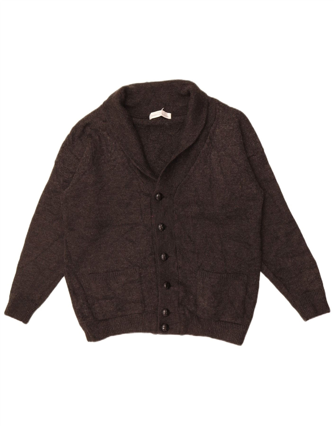 Marks & Spencer Boys Cardigantrøje 12-13 år Medium Grå Uld