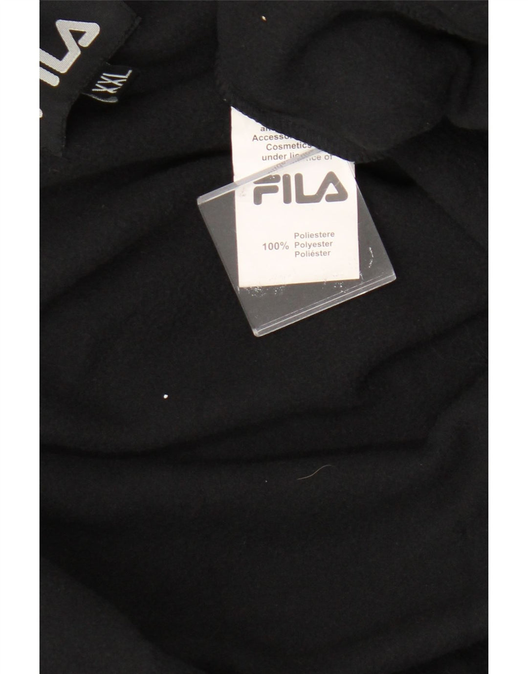 Fila Herre Hooded Windbreaker Jacket UK 44 2XL Sort Polyester