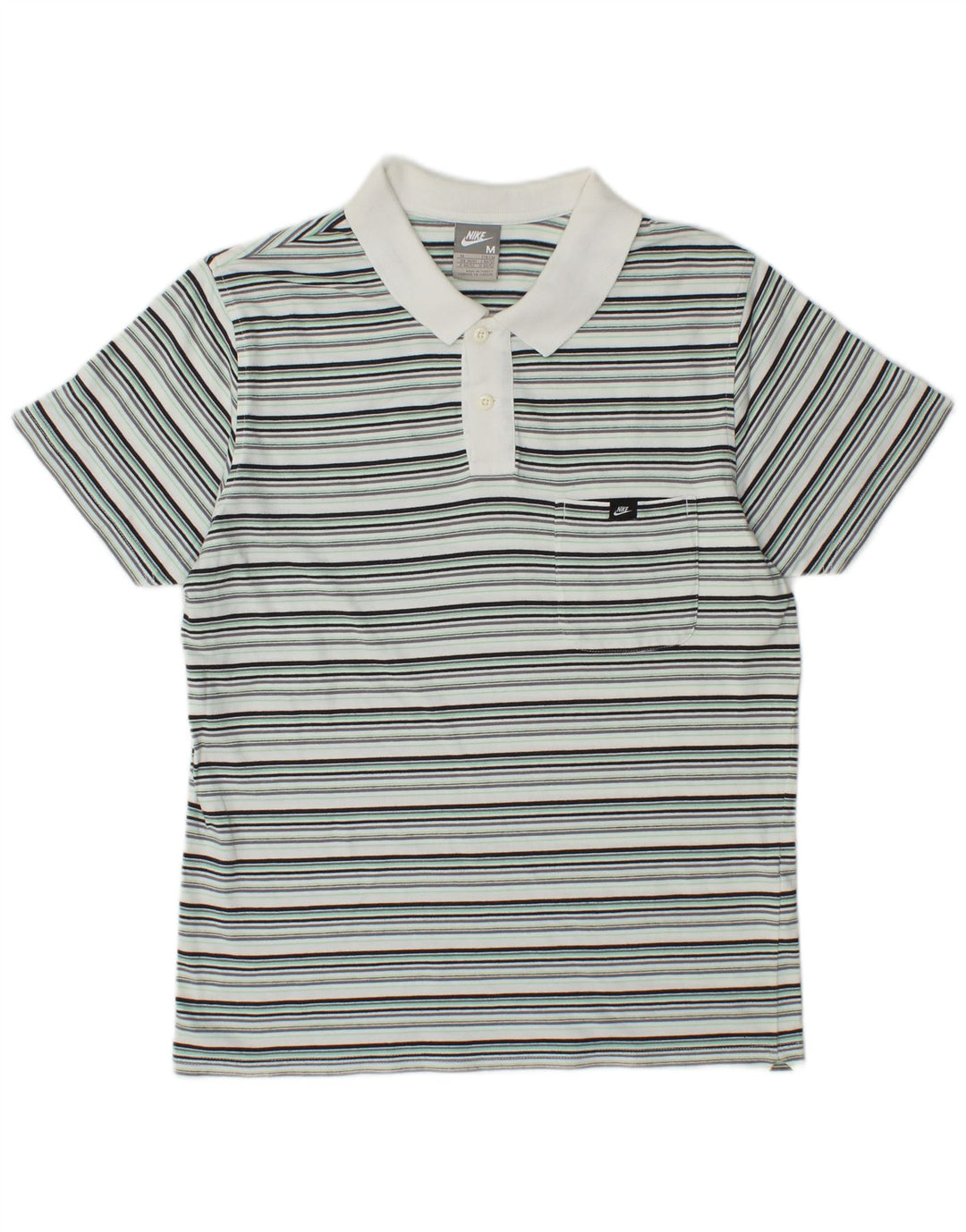 NIKE Mens Polo Shirt UK 39/41 Medium Multicoloured Striped