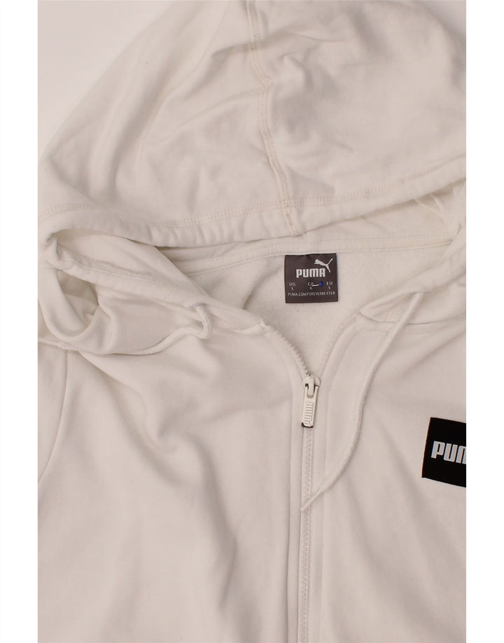 PUMA Mens Zip Hoodie Sweater Large White Cotton Vintage Puma and Second-Hand Puma from Messina Hembry 