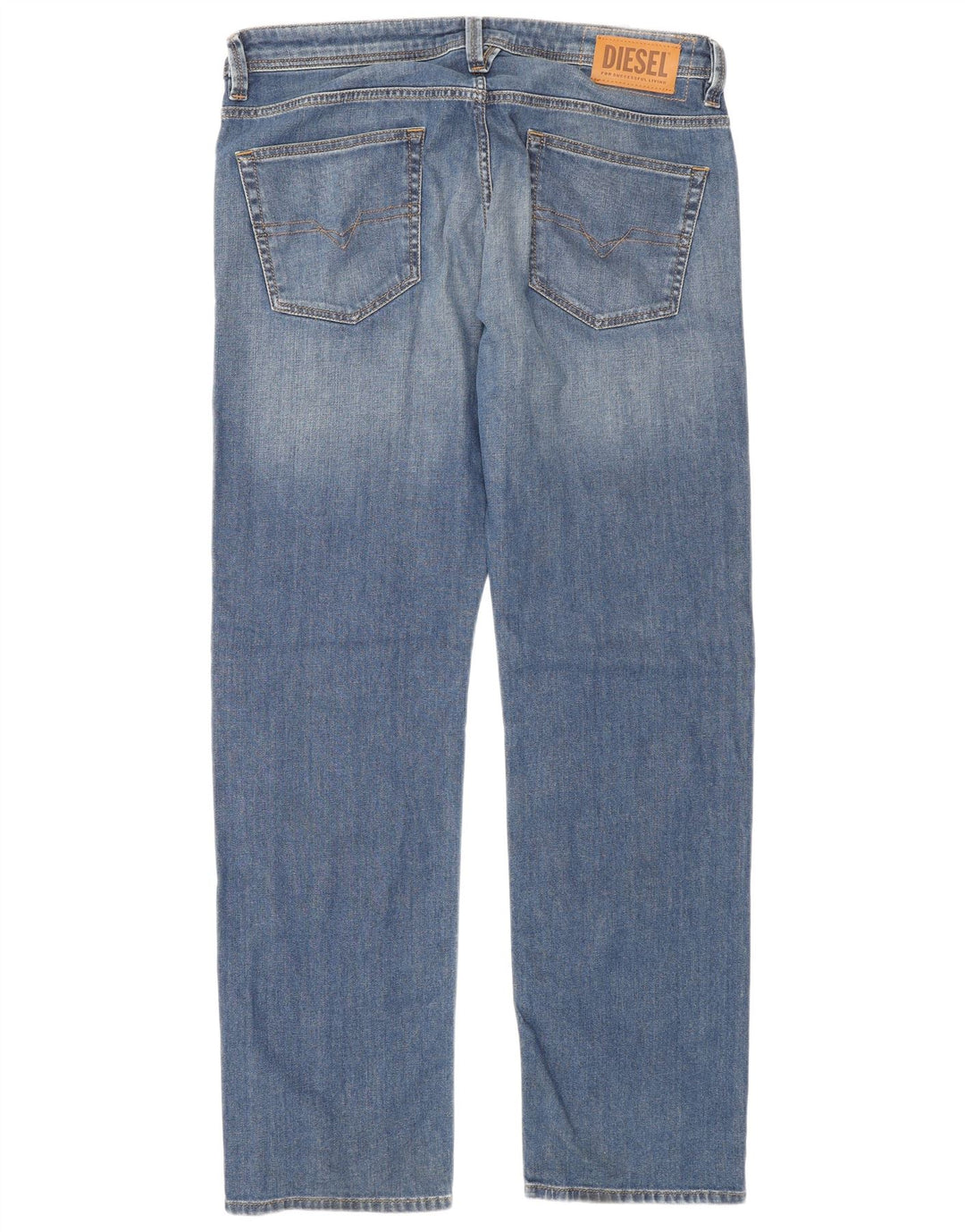 Diesel Herre Larkee Straight Jeans W36 L32 Blå Bomuld