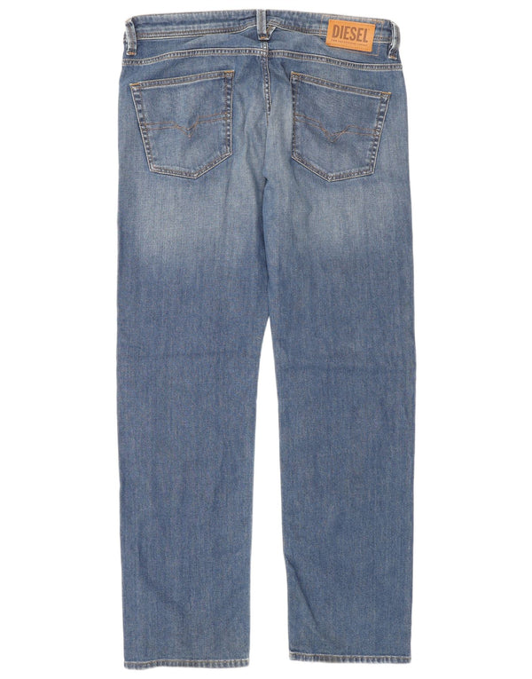 Diesel Herre Larkee Straight Jeans W36 L32 Blå Bomuld